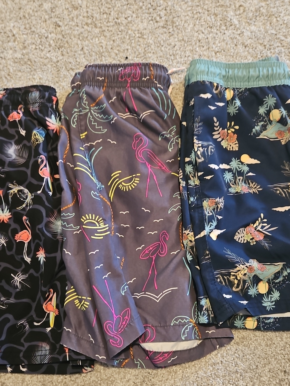wonder nation Flamingo & Tropical Print Kids Pajama Bottoms - Gray, Black, Navy
